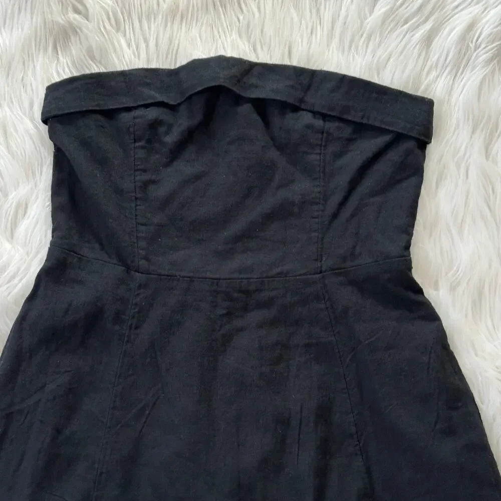 Abercrombie & Fitch Black Strapless Midi Dress - Picture 4 of 7